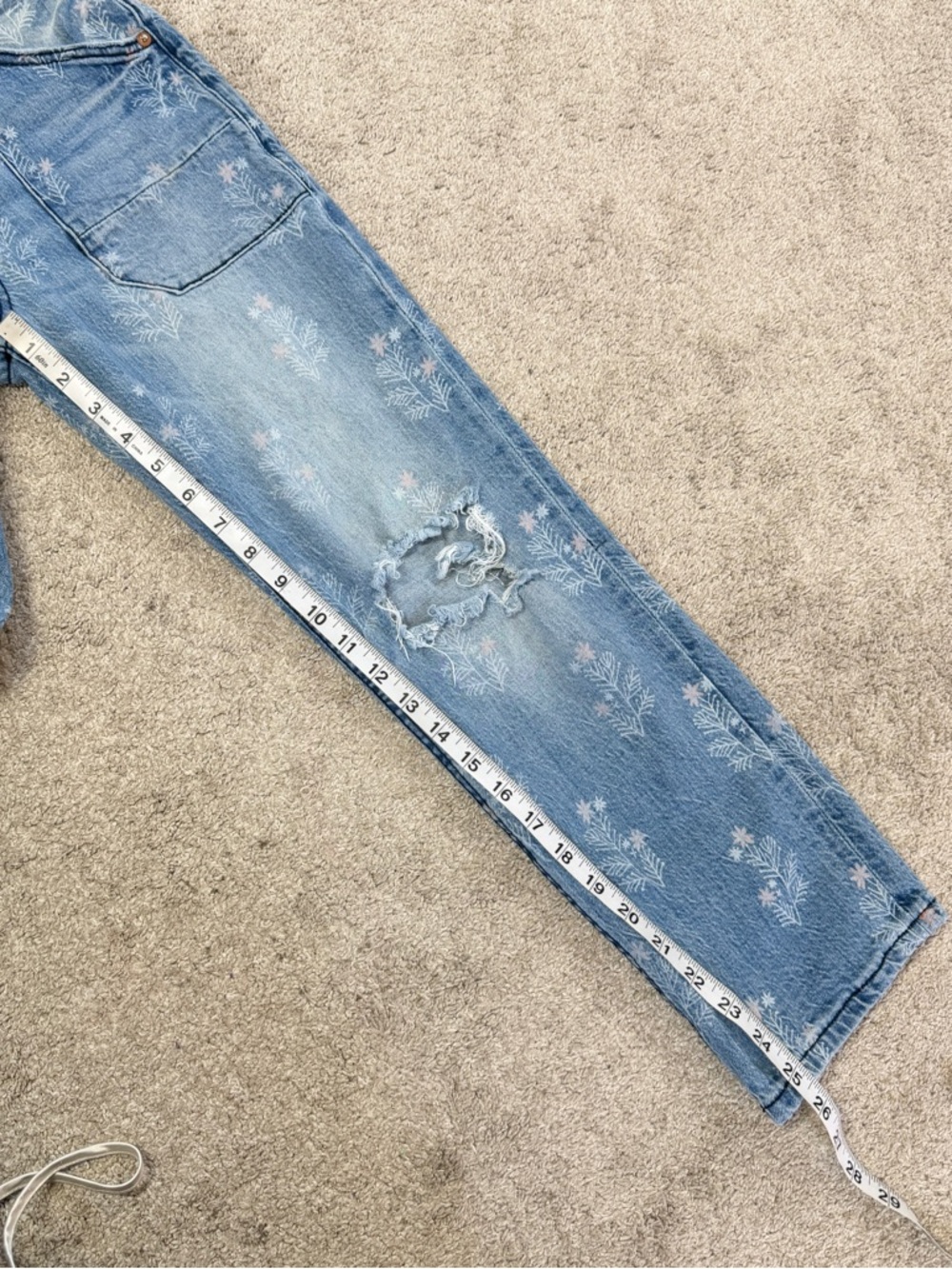 Pilcro Light Blue Distressed Denim Overalls Jumpsuit - Picture 12 of 16